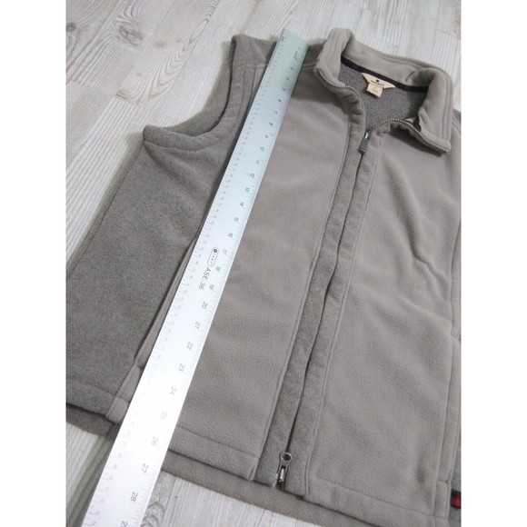 Woolrich Men's Large Fleece Vest Jacket Full Zip Pockets Gray Taupe Pile Lined - Picture 10 of 11